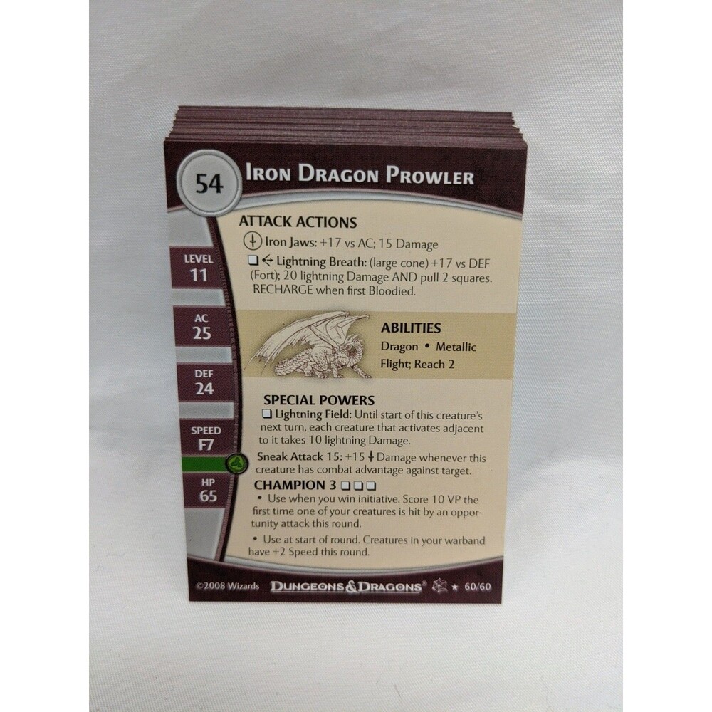 Lot Of (29) Dungeons And Dragons Demonweb Miniatures Game Stat Cards